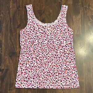 Ann Taylor Pink and Purple Patterned Tank Top, XS
